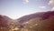 aerial view of a rocky wall and valley in the mountain area italy abruzzo