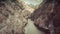 aerial view of a rocky wall and valley in the mountain area italy abruzzo