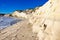 Aerial view of the rocky white cliffs Stair of the Turks , Sicily