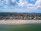 Aerial view of the Romagna coast with the beaches of Riccione, Rimini and Cattolica