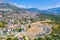 Aerial view of Roman amphitheater ancient Salona near Split, Croatia