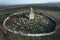 Aerial view of Roman Basilica on a Hill and Cemetery Fortress GÃ¢rbova Transylvania Romania