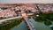 Aerial view of Roman Bridge in Cordoba Spain