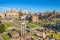 Aerial view of Roman Forum or Foro Romano in Rome, Italy