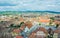aerial view of romanian city sibiu from the top of tower of the lutheran cathedral of saint mary...IMAGE