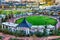 Aerial view of romare bearden park in downtown charlotte north c