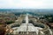 Aerial view of Rome city from St Peter Basilica roof