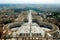 Aerial view of Rome city from St Peter Basilica roof