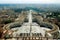 Aerial view of Rome city from St Peter Basilica roof