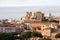 Aerial view of Rome in overcast weather, Europe