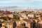 Aerial view of Rome in overcast weather, Europe