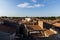 aerial view of rooftops and traditional houses in french