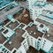 Aerial view of rooftops and urban building