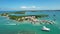 Aerial view of the Rosario Islands Islas del Rosario off the coast of Cartagena de Indias, Colombia