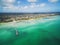 Aerial view of Rosebud pier and coastline, Melbourne, Australia