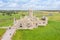 Aerial view of Ross Errilly Friary in Ireland