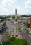 Aerial view of the roundabout of the heroes children in Guadalajara