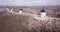 Aerial view of Route of Don Quixote with windmills in Consuegra, Spain