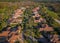 Aerial view of row of ultra luxury homes on the golf course in Lake Mary, Orlando, Florida