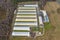 aerial view of rows of agro farms with silos and agro-industrial livestock complex