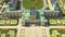 Aerial view of the royal palace in Warsaw. Poland. Wilanow Palace. Flying drones over the royal palace, a beautiful building
