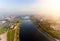 Aerial view Royal Wawel Castle and Gothic Cathedral in Cracow, Poland, with Renaissance Sigismund Chapel with golden