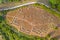 Aerial view of Ruapekapeka pa - ruins of a maori fortress in New Zealand