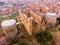 Aerial view of ruined temple of Pergamon Red Basilica, Bergama, Turkey