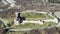 Aerial view of Ruins of Ancient Byzantine fortress The Peristera in town of Peshtera, Bulgaria