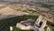 Aerial view of the ruins of an ancient castle, in Castrojeriz, Burgos, Spain.