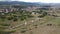 Aerial view of ruins of ancient Roman city Nicopolis ad Nestum near town of Garmen, Bulgaria