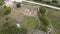 Aerial view of ruins of ancient Roman city Nicopolis ad Nestum near town of Garmen, Bulgaria