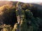 Aerial view of the ruins of the historical Guttenberg castle in Germany