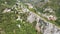 Aerial view of ruins of Medieval Asen`s Fortress, Asenovgrad, Bulgaria