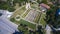 Aerial view of ruins of medieval fortress Kastra Martis, Bulgaria