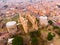 Aerial view of ruins of Pergamon Red Basilica in Turkish city of Bergama