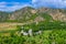 Aerial view of Rupite, a spiritual site dedicated to Baba Vanga in Bulgaria