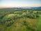 Aerial view of rural area and Myall Lake.