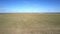 Aerial view rural landscape with fields under blue sky