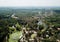 Aerial view of rural villages in the rainy season