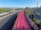 Aerial view of rush hours traffic on Auckland Central Motorway