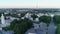 Aerial View of Russian Orthodox white-stone Church. Russia, Velikiy Novgorod.