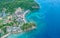 Aerial view of the Sabang area of Puerto Galera, Philippines