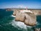 Aerial view of Sagres Lighthouse at Saint Vincent Cape, Algarve, Portugal