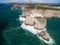 Aerial view of Sagres Lighthouse at Saint Vincent Cape, Algarve, Portugal