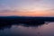 Aerial view of sailboats on the Puget Sound at sunset