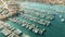 Aerial view of sailing yachts in marina. Lefkas, Greece