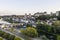 Aerial view of Saint-aignan-sur-cher, old castel and river the Cher, in the loir-et-cher