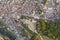 Aerial view of Saint-aignan-sur-cher, old castel and river the Cher, in the loir-et-cher