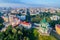 Aerial view of Saint Andrew church in Kiev, Ukraine